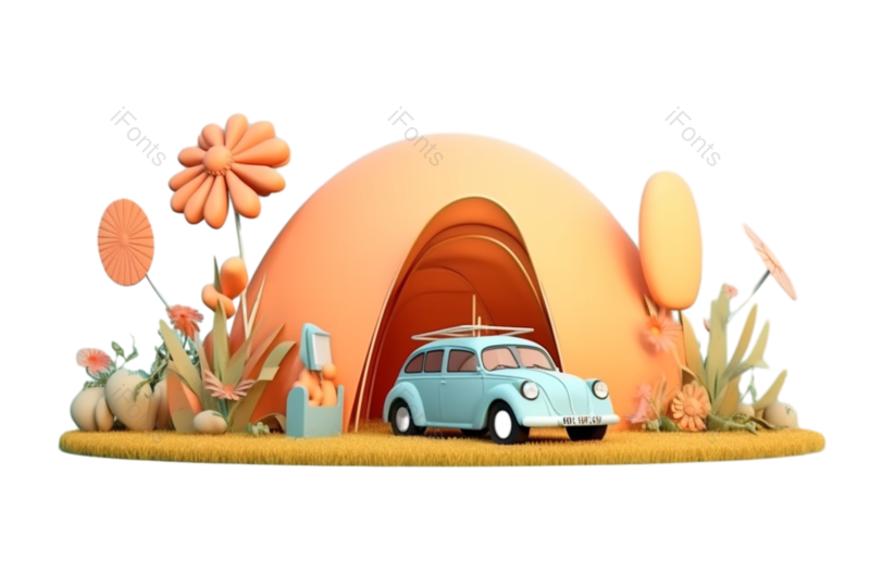 卡通图片,可爱风元素,花丛PNG,花朵免抠素材